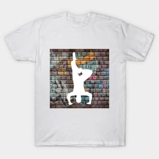 Break Dancer on Graffiti Background 4 T-Shirt